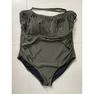 Swimsuits For All Swim One Piece Swimsuit Halter Fringe Swimwear